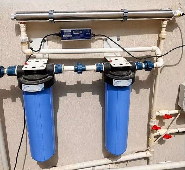 Whole-home water filtration system installed in a Los Cabos home